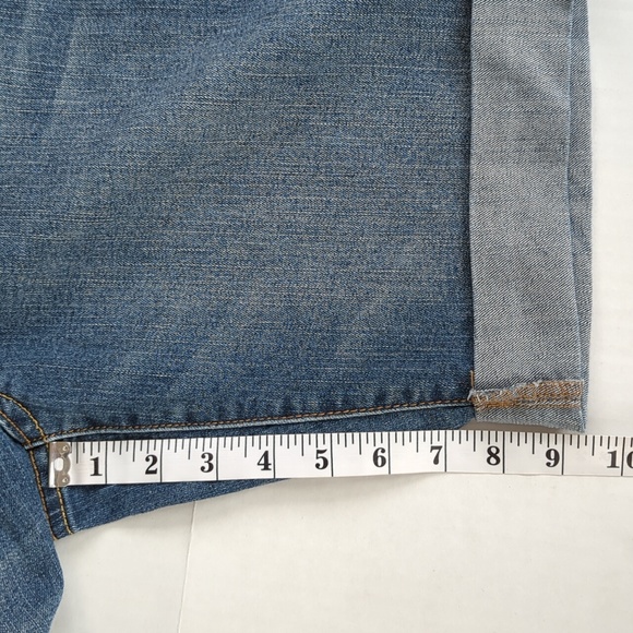 Faded Glory Distressed Cuffed Bermuda Jean Shorts 10 Blue - Picture 14 of 14